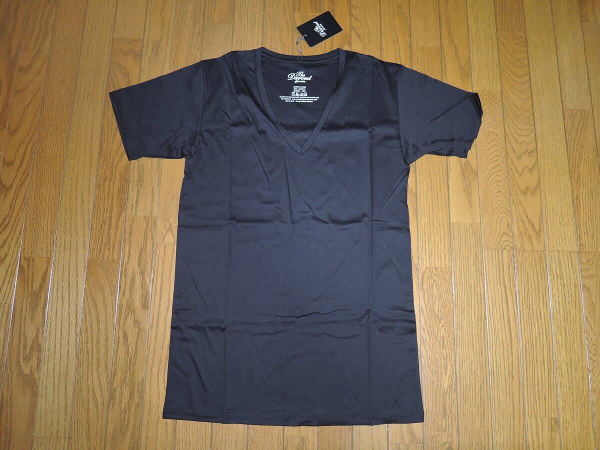 新品 Darvest ダーベスト V字 カットソー M 黒 Tシャツ 無地 Tee 拍卖