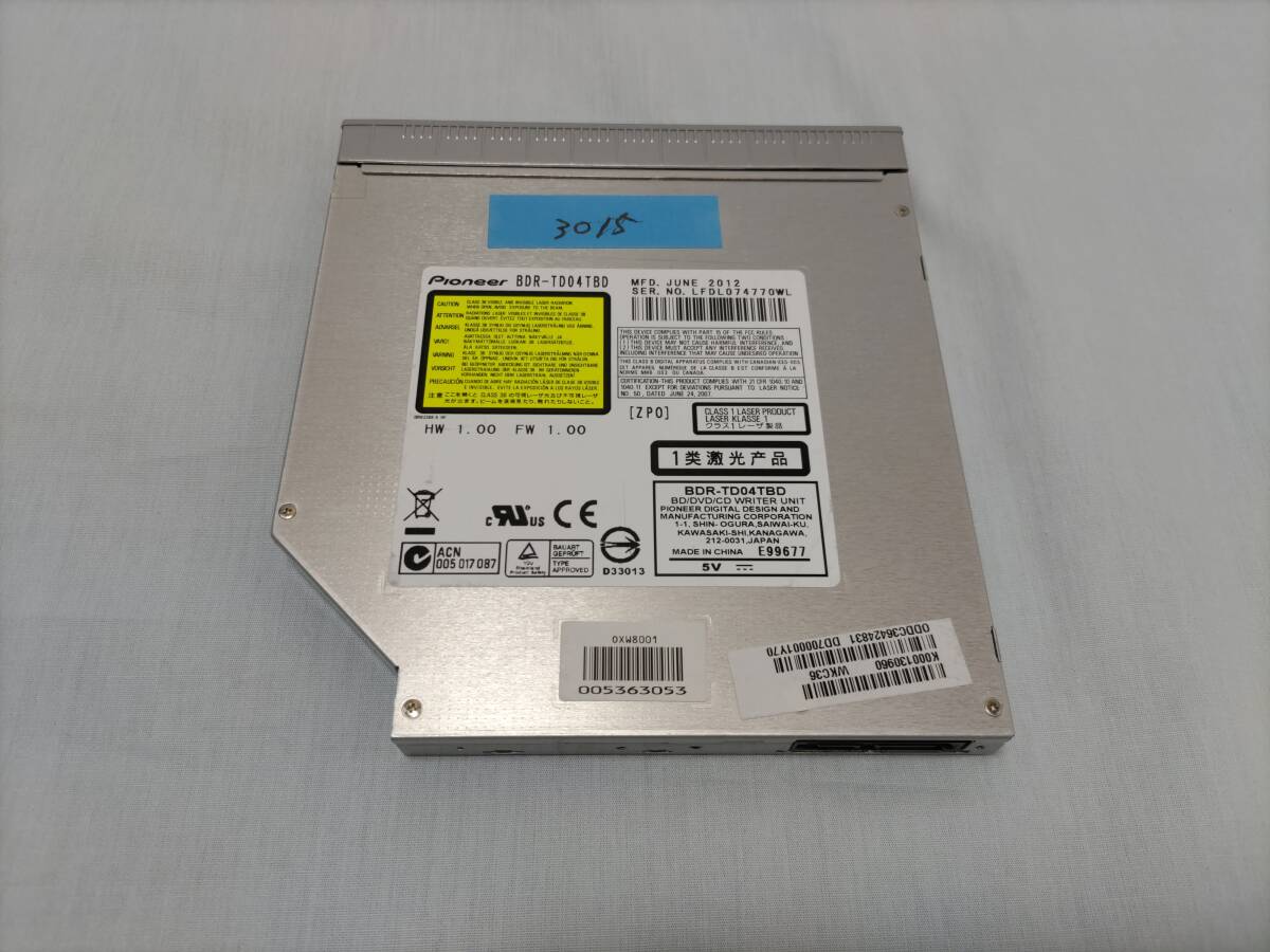 Pioneer BDR-TD04TBD スリム型内蔵Blu-rayドライブ12.7mm厚 中古品 動作確認済 NO3015拍卖