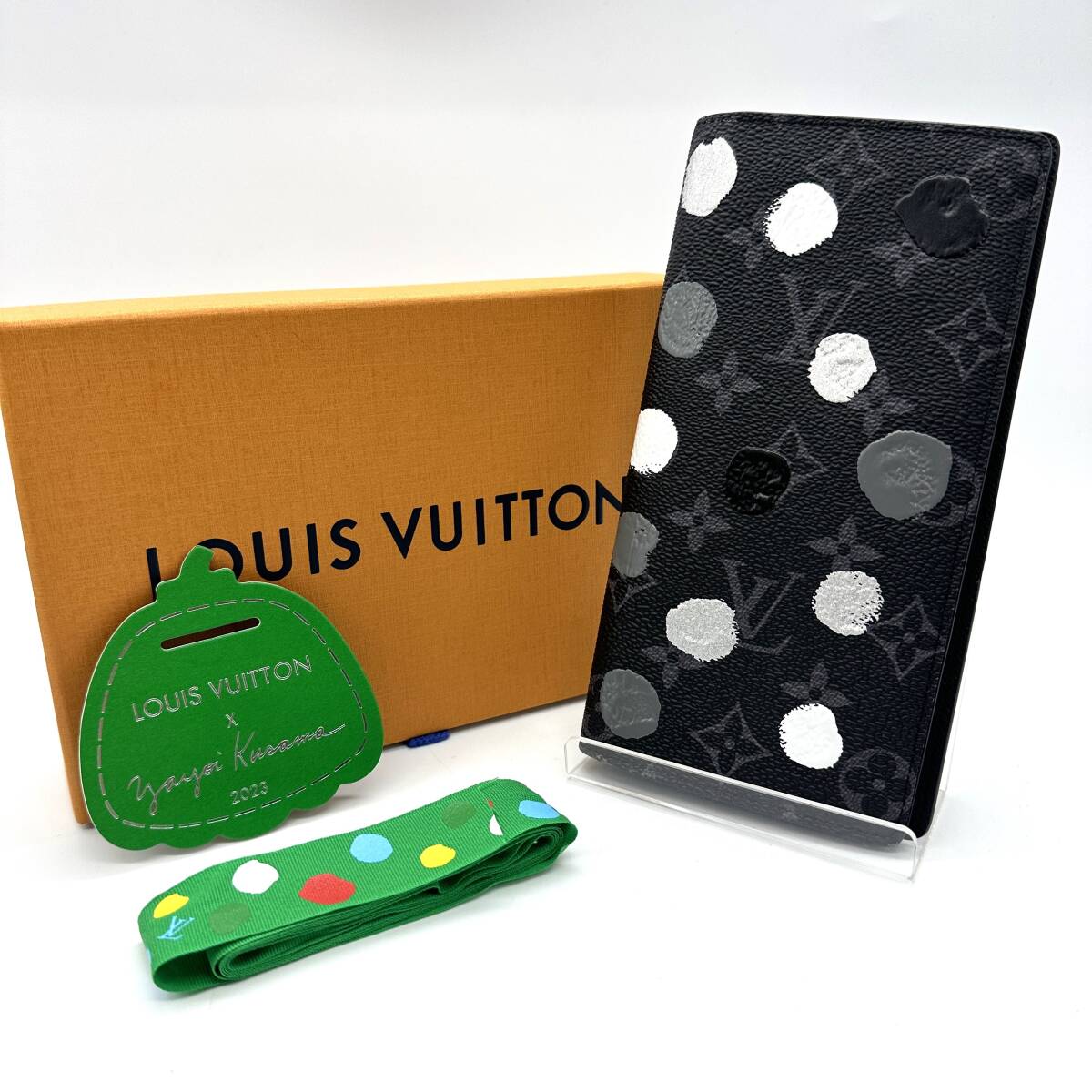 【未使用保管品】LOUIS VUITTON ルイヴィトン M81932 ポルトフォイユブラザ モノグラムエクリプス 草間彌生 LV × YK 長財布 メンズ拍卖