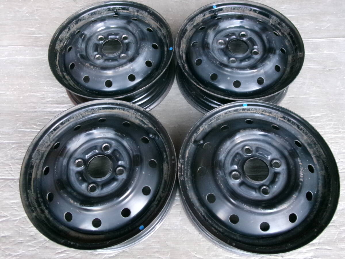 【スズキ】旧ワゴンR アルトラパン MRワゴン 純正スチールホイール 13x4J 4-100 +45 ハブ54☆4本セット 50409-10 検)AZワゴン キャロル拍卖