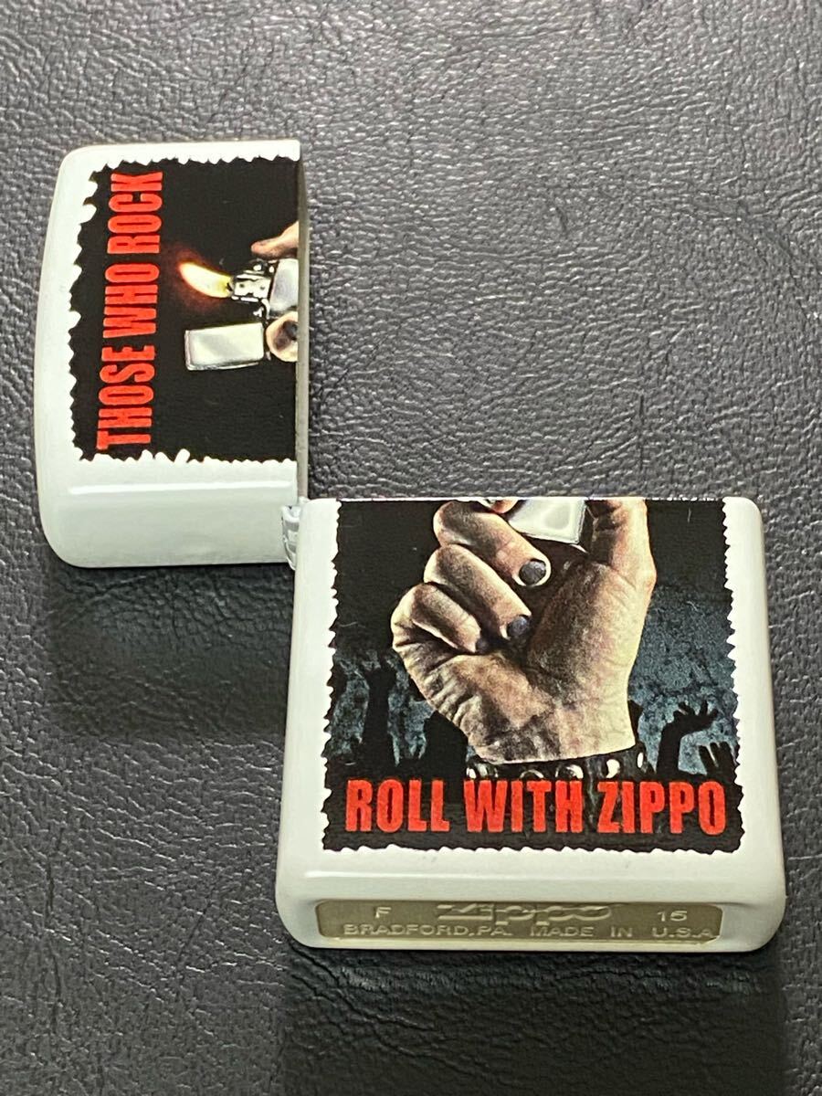 zippo ROCK ROLL White 外側ケース アウター 前面加工 希少モデル 2015年製 拍卖