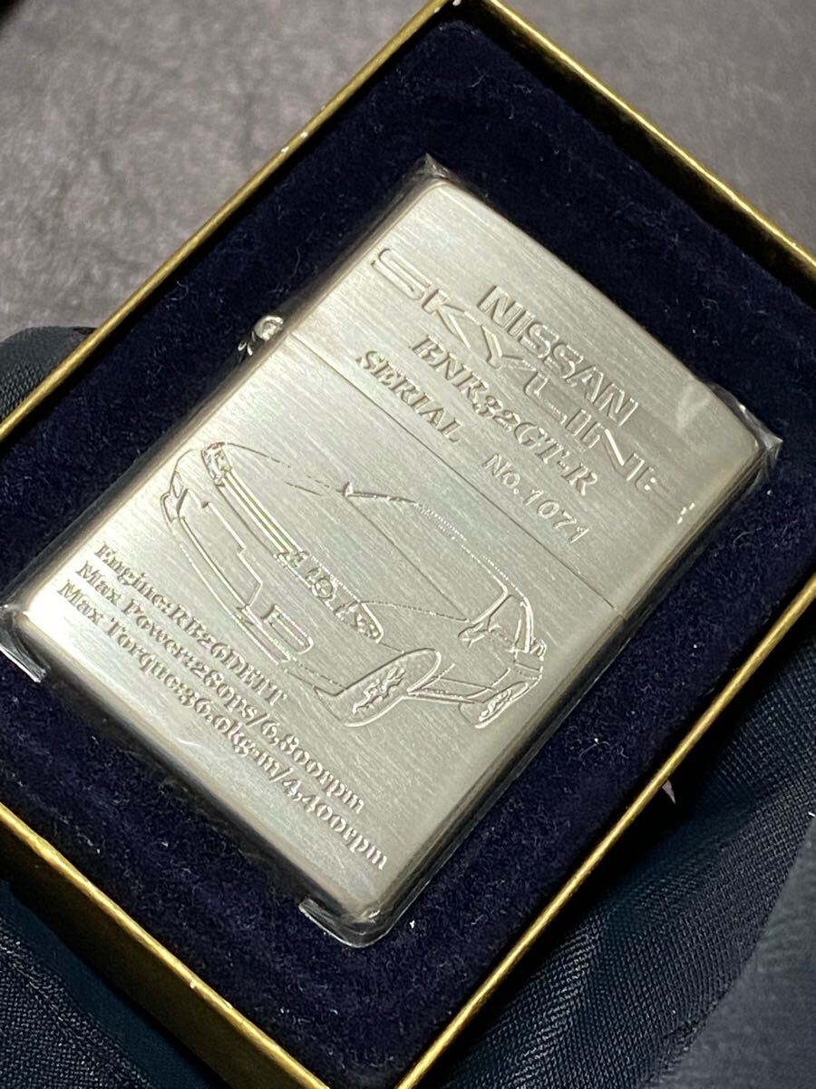 zippo スカイライン GT-R 限定品 両面加工 希少モデル 2004年製 SKYLINE BNR32 シリアルナンバー NO.1071 ケース 保証書付き拍卖