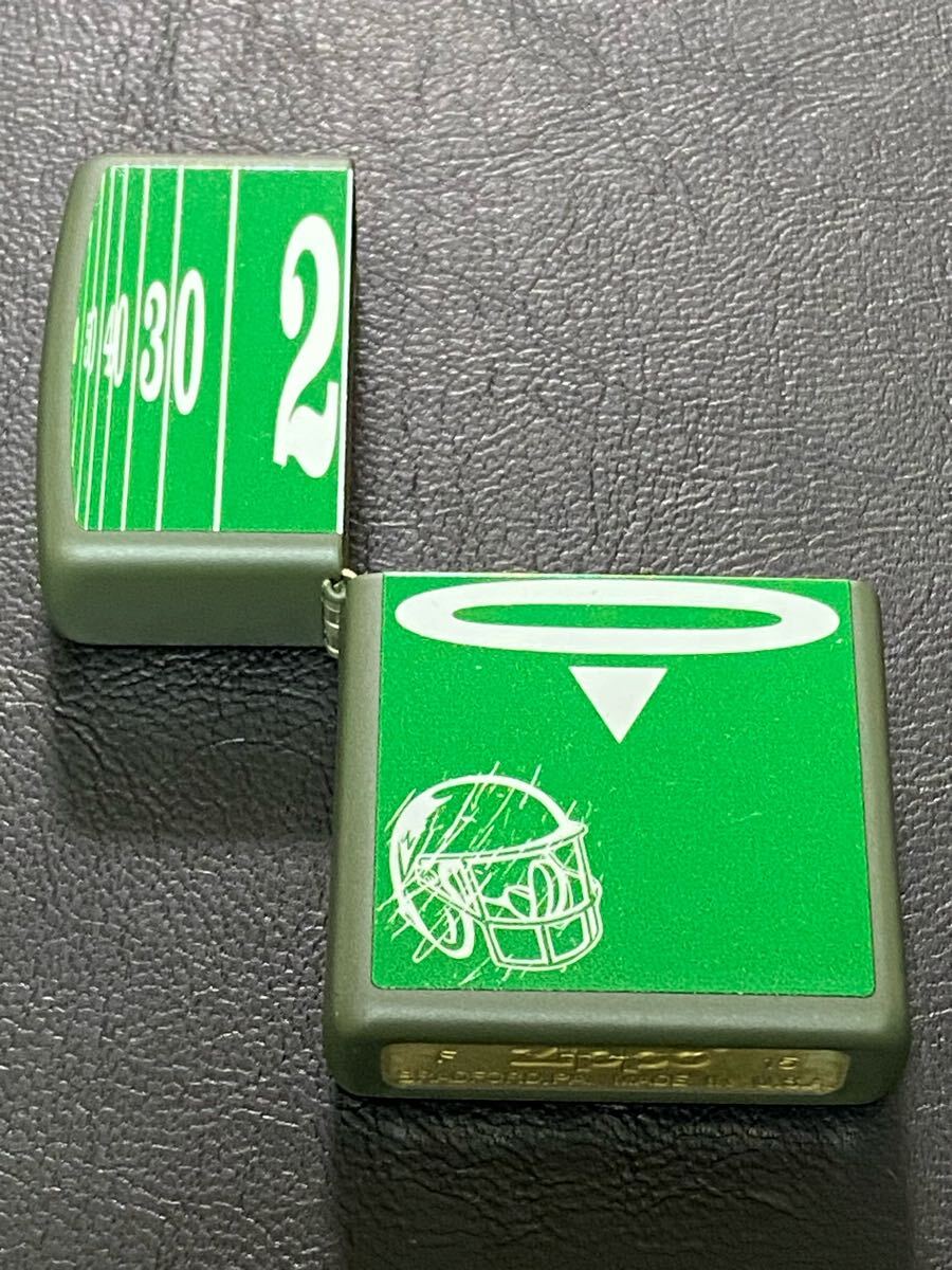 zippo アメフト 前面加工 外側ケース アウター カーキ 希少モデル 2015年製 ②拍卖