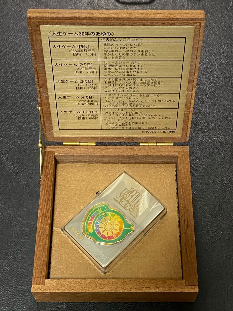 zippo 人生ゲーム 30周年記念 限定数 2000個 限定品 希少モデル ヴィンテージ 1997年製 シリアルナンバー NO.0470/2000 専用木箱 保証書付拍卖