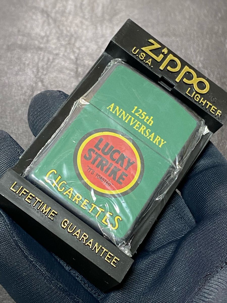 zippo ラッキーストライク 125周年記念 限定品 特殊加工 希少モデル 1997年製 LUCKY STRIKE 125th ANNIVERSARY プラケース 保証書付き拍卖