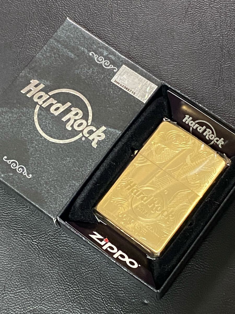 zippo Hard Rock CAFE COLOGNE ゴールド 希少モデル 2018年製 ハードロックカフェ ゴールド 専用ケース 保証書付き拍卖