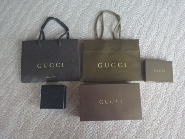 GUCCI グッチ ショップ袋 手提げ紙袋 空箱 外箱 5点セット拍卖