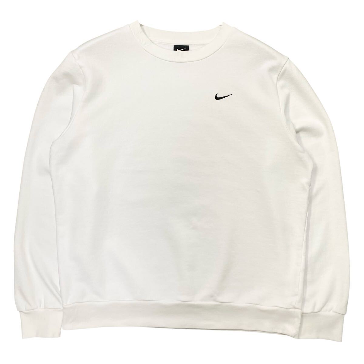 NIKE(ナイキ)スウェット トレーナー 刺繍ロゴ 裏パイル地 メンズL ホワイト拍卖