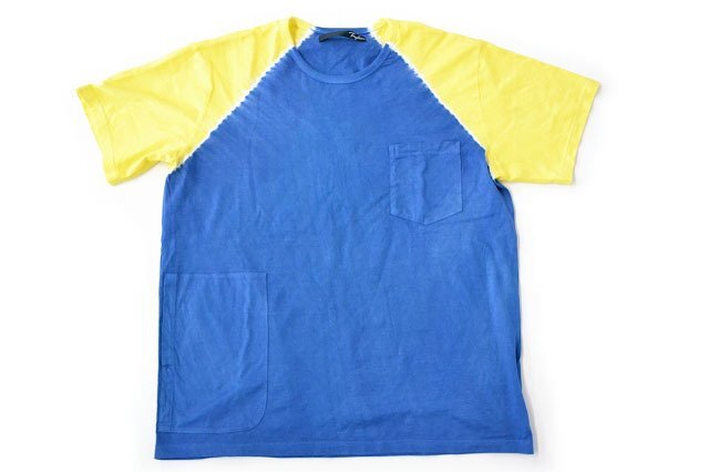 タファー Tougher ONE BOX TEE RAGLAN 半袖 ワンボックスT 2トーン ブルー イエロー ポケット付き フリーサイズ 定価9,000円 大阪ブランド拍卖