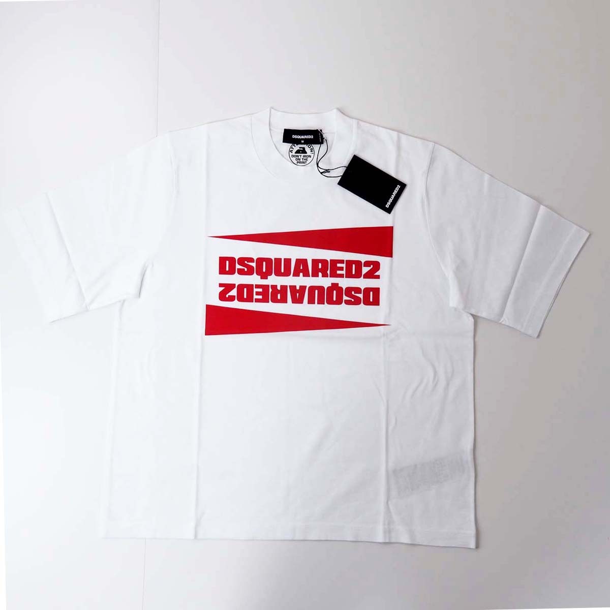 新品正規品 DSQUARED2 ディースクエアード S71GD1217 リバースロゴ プリント 半袖Tシャツ ホワイト S拍卖