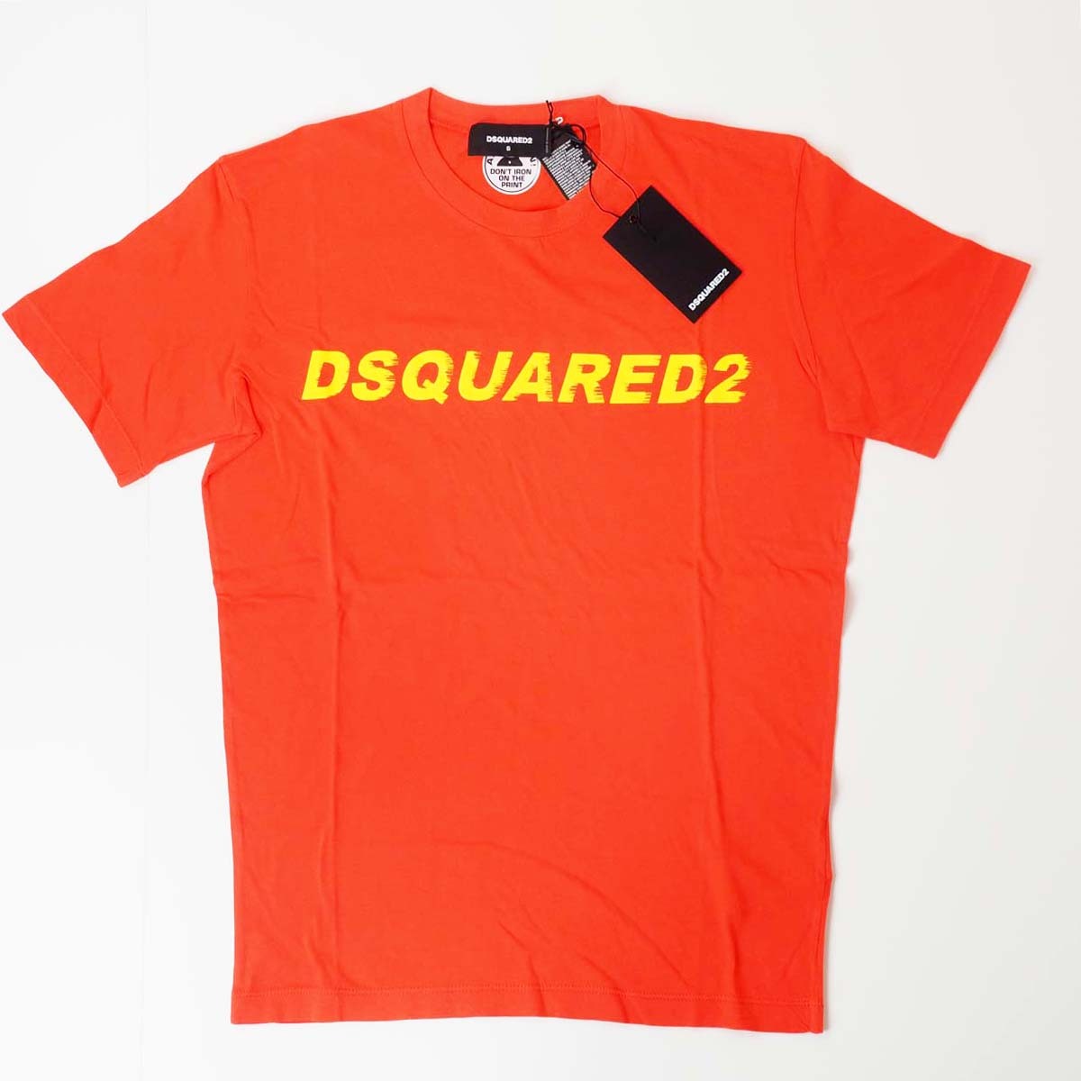 新品正規品 DSQUARED2 ディースクエアード S74GD0835 プリントロゴ クルーネック 半袖 Tシャツ オレンジ S拍卖