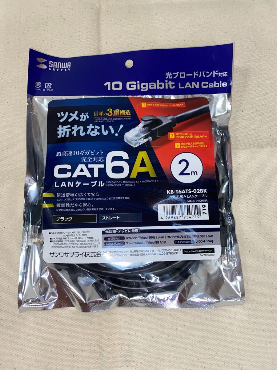 LANケーブル CAT6A 2m ストレート拍卖