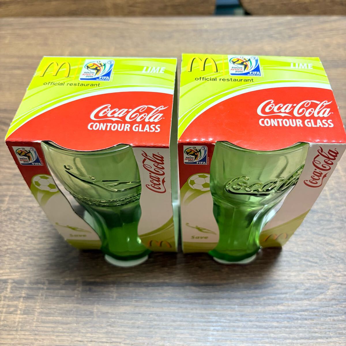 2010年 ワールドカップ コカコーラ 記念グラス 海外限定 ライム 2個セット拍卖