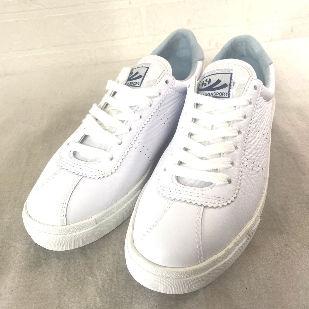 O22☆ SUPERGA スペルガ シューズ 靴 スニーカー レディース 24.63 ホワイト レザー拍卖
