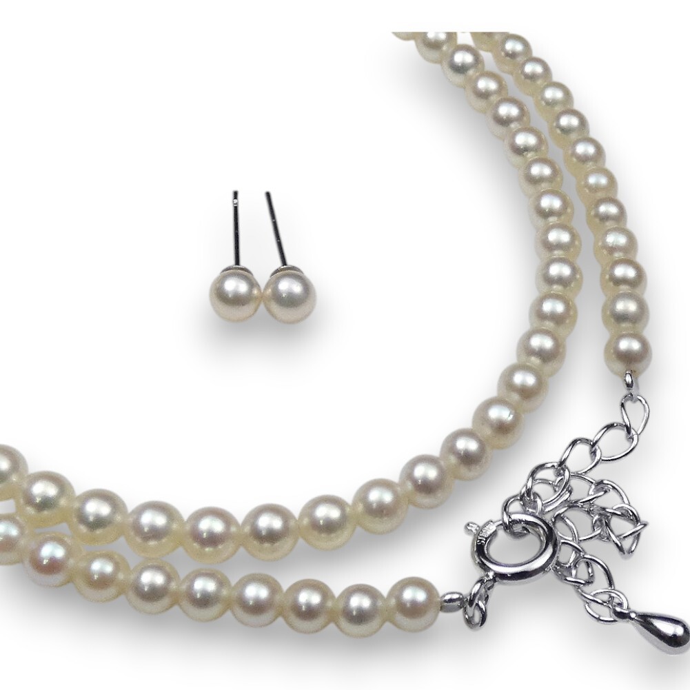 ベビーパール アコヤ本真珠ネックレスイヤリングセット希少4.0-4.5mm珠 SV925金具 特選日本産 即決 送料無料!B170_6拍卖