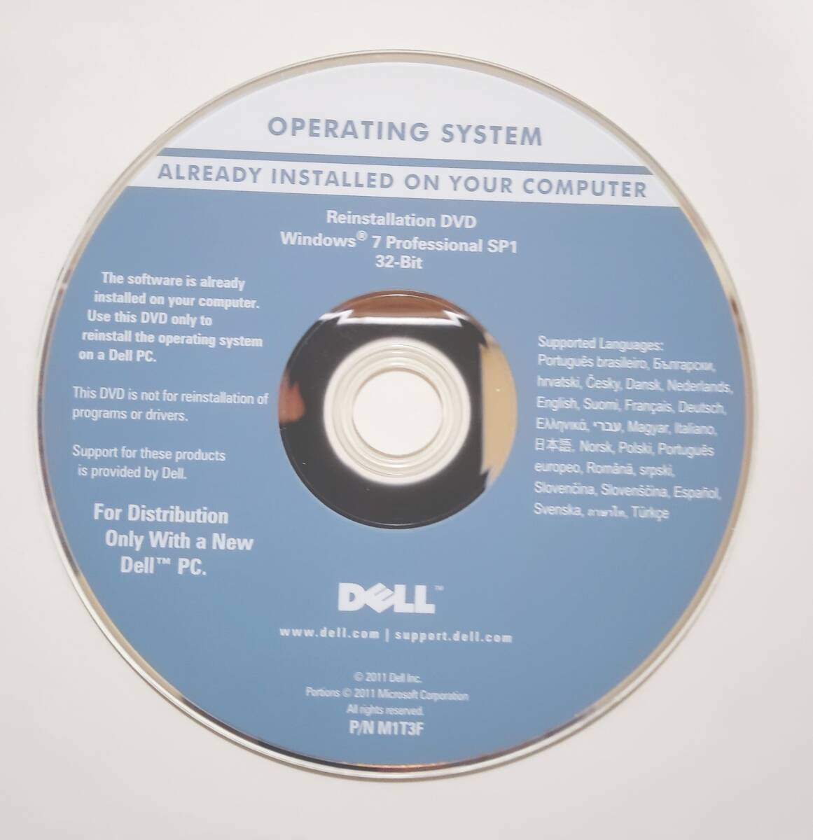 開封品・送料無料 DELL/デル Windows7 Professional SP1 32Bit拍卖