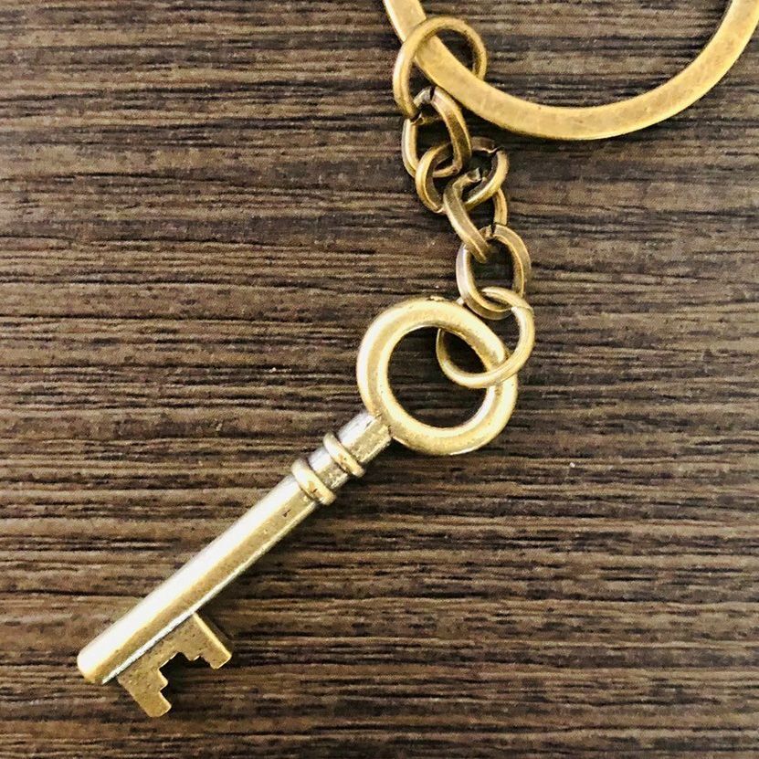 真鍮 キーホルダー 幸運の鍵 開け夢の扉 チャーム シンプル ヴィンテージ アンティーク レトロ ユニーク ストラップ拍卖