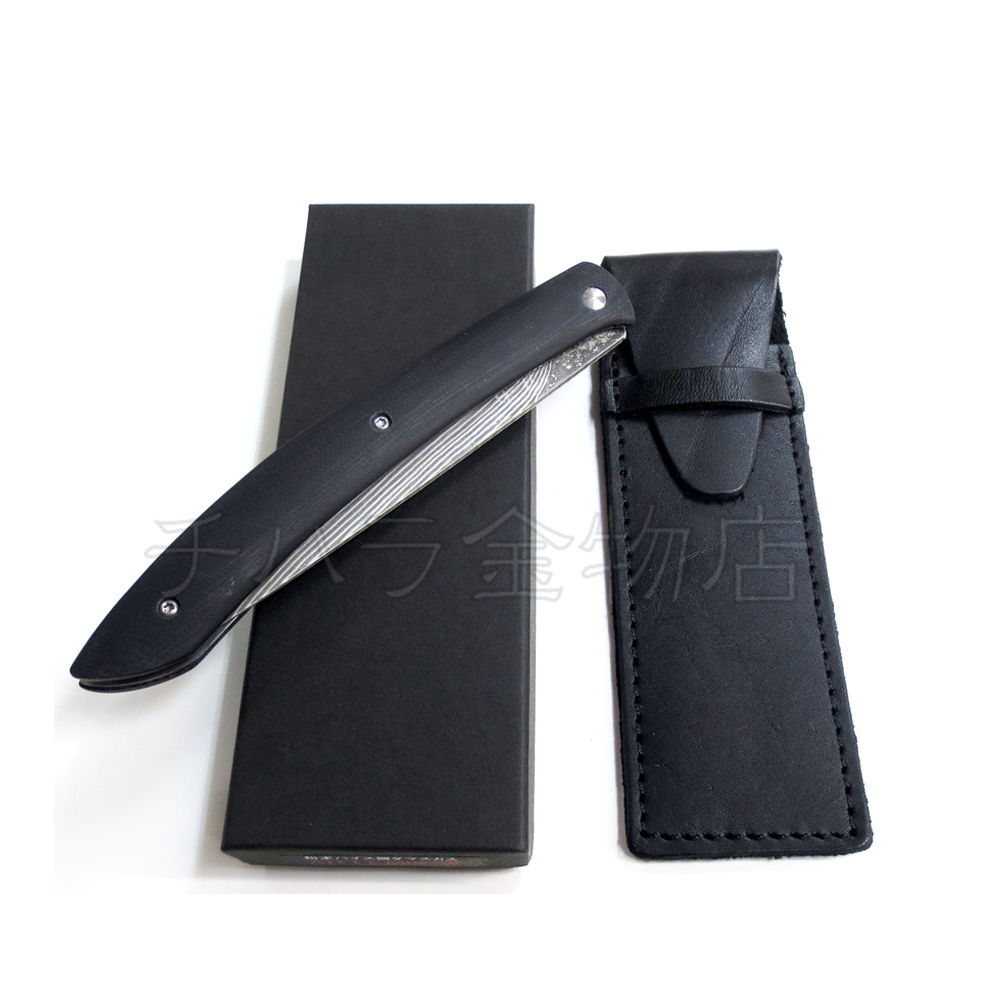 佐治武士 粉末ハイス鋼ダマスカス 折込ナイフ アルテミス(ARTEMIS-B)ブラック ステーキナイフ 拍卖