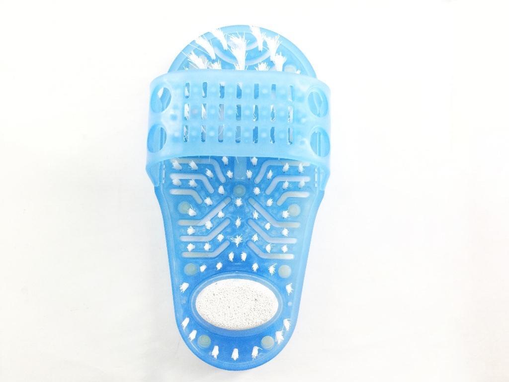 フットブラシ 軽石付き イージーフィート Easy Feet かかとヤスリ 足裏角質 足ニオイ対策 大きめサイズ ブルー拍卖