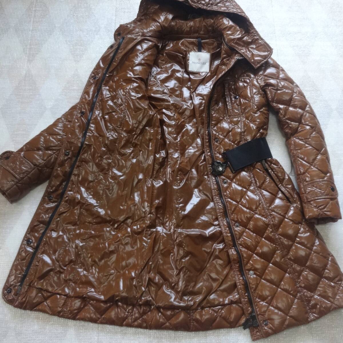 153-g07 国内正規品 美品 モンクレール キルティング ダウンコート 00 ブラウン系 00拍卖