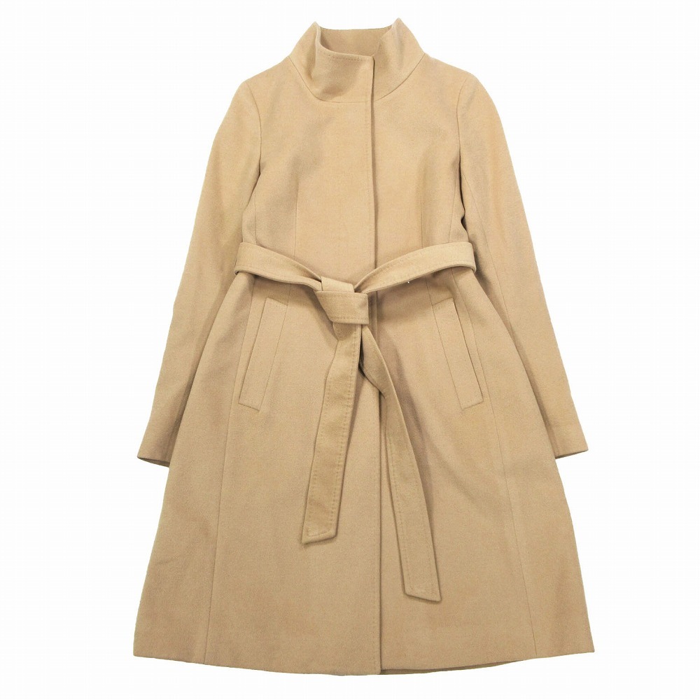 INDIVI インディヴィ カシミヤ混 スタンドカラーコート ベージュ サイズ38 レディース 127-97020 hk20 【中古】拍卖