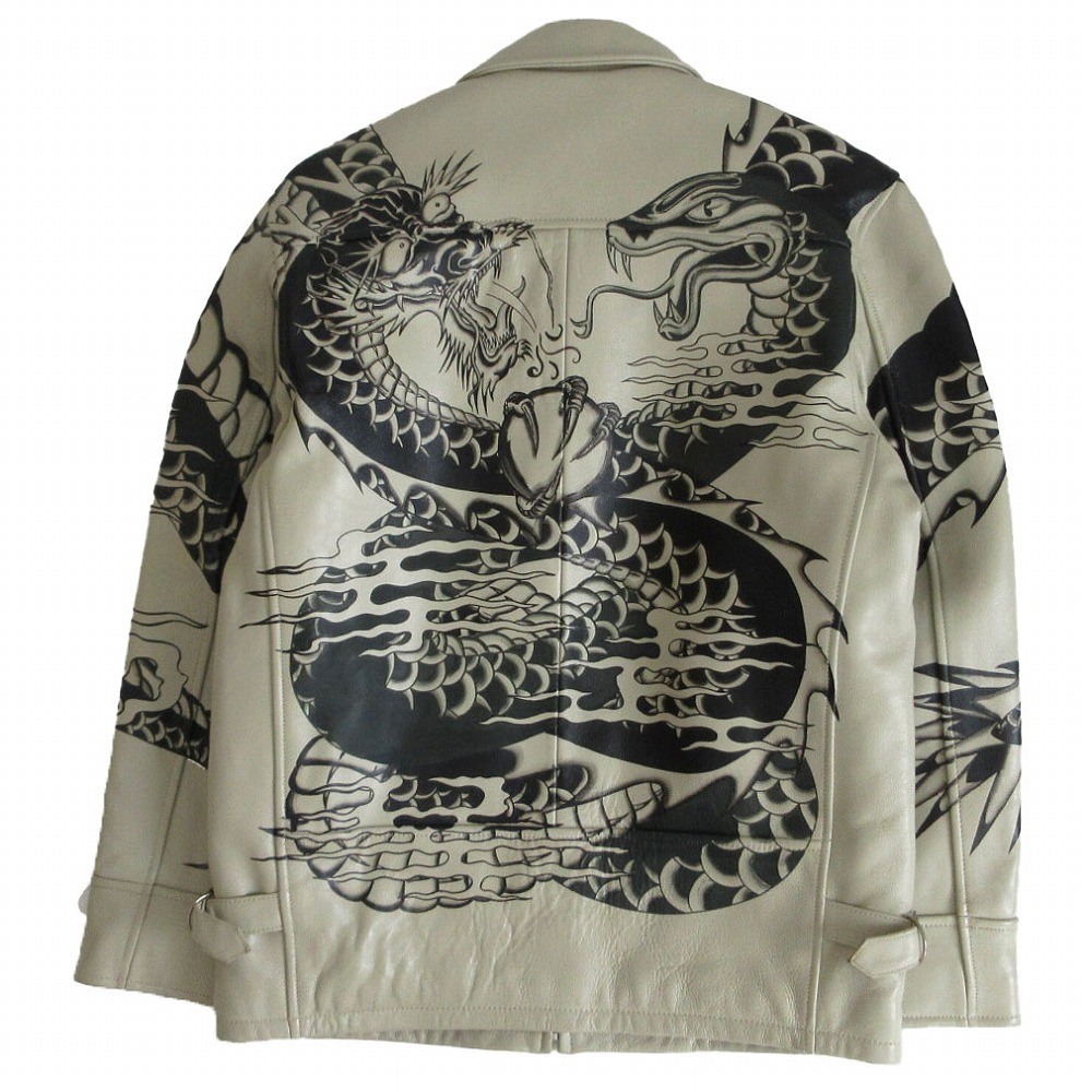 初期モデル AVIREX アヴィレックス DRAGON vs SNAKE TRAKER JACKET 龍&蛇 ドラゴン スネーク レザージャケットメンズ 【中古】拍卖