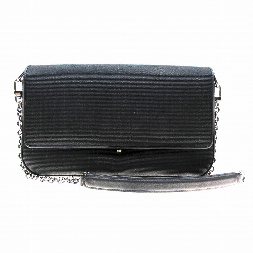 CONTESS コンテス カルラ クラッチバッグ チェーンショルダーバッグ ホースヘアー レザー ブラック レディース拍卖