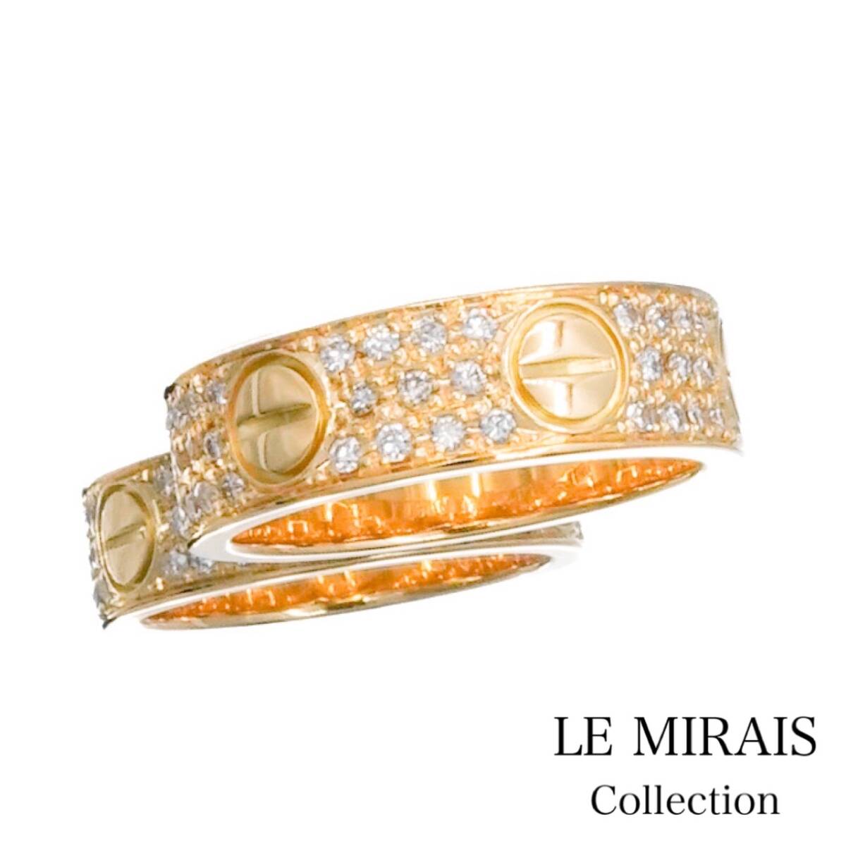 【保証書付】カルティエ ラブリング 9号 YG ダイヤ 9 49 K18YG レディース リング・指輪 CARTIER拍卖