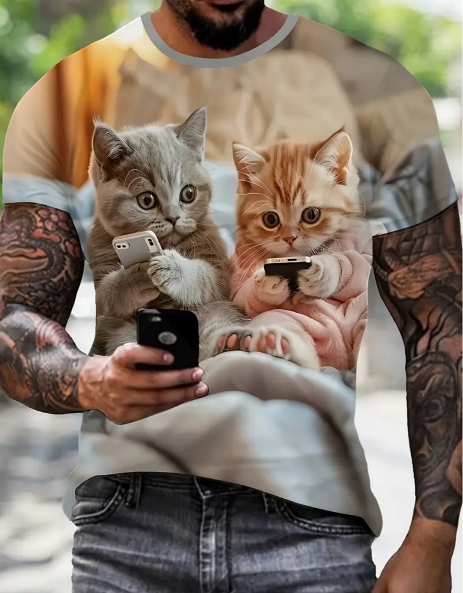 最安値可愛いスマホ猫ちゃんTシャツ拍卖