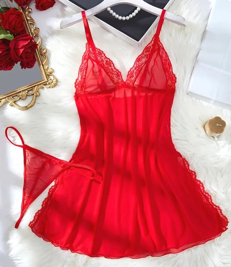 ◆ ラグジュアリーセクシーレース スリップ LL-76(バスト93-101cm 着丈約76cm)レッド系♪新品:大きいサイズ◆送料230円(匿名)◆拍卖
