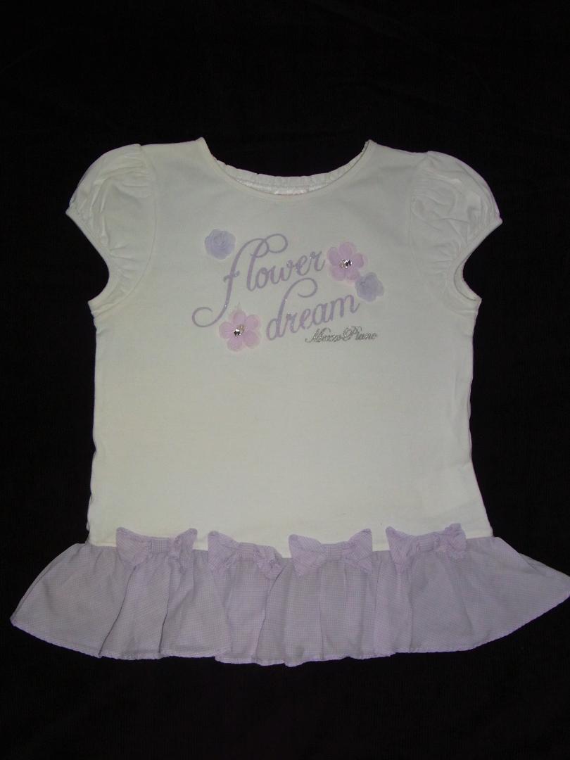 ★美品★メゾピアノ★100%棉★可愛いラベンダー色フリル★半袖Tシャツ★サイズ140拍卖