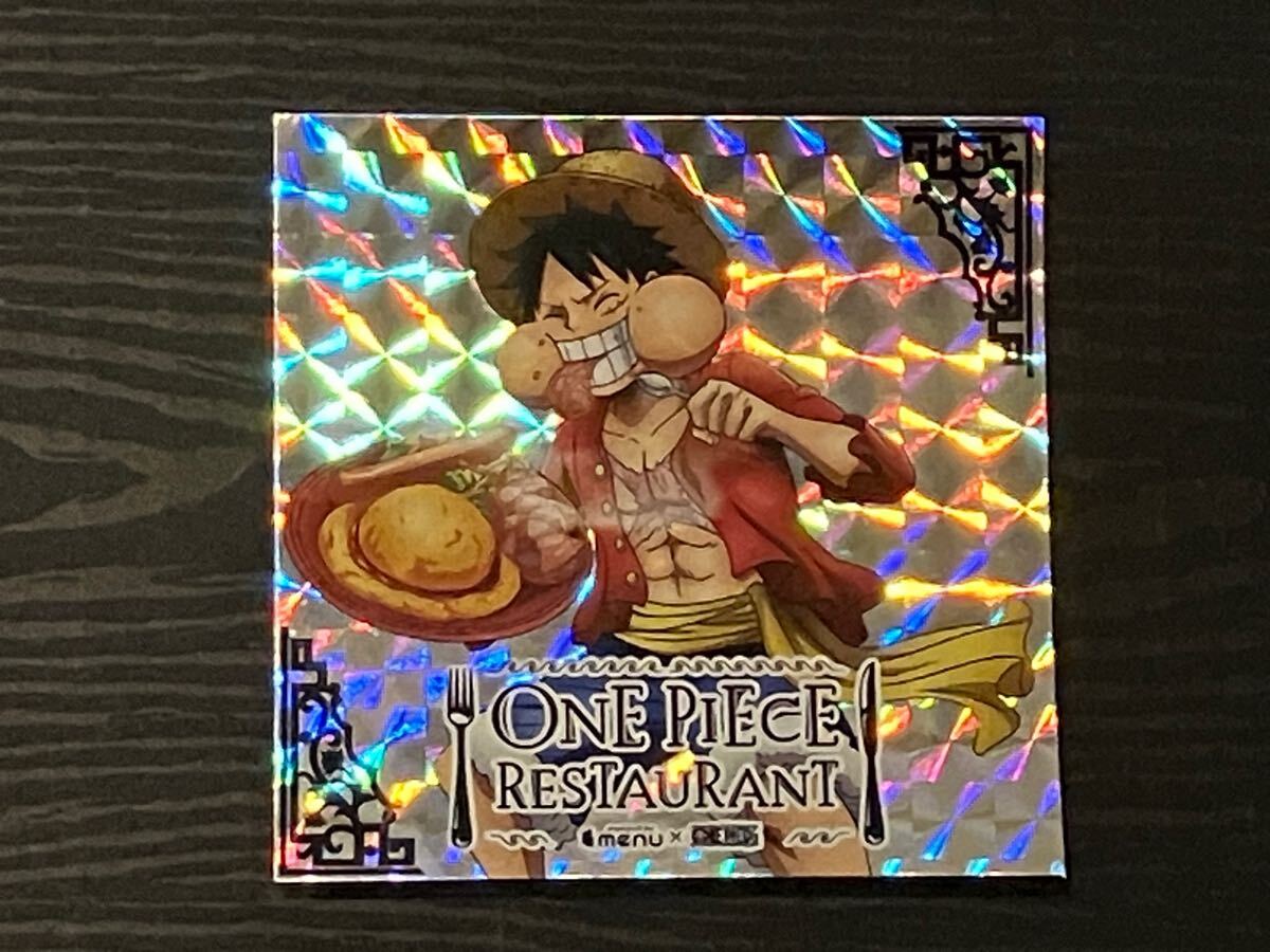 新品未使用☆ONE PIECE ワンピース menu メニュー 限定コラボシール☆ルフィ♪キラ拍卖