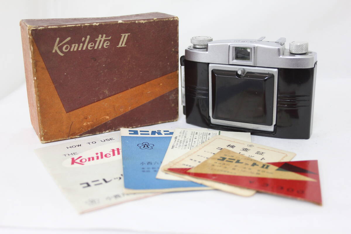 【訳あり品】 【元箱付き】Konilette II Konitor 50mm F1.4 説明書付き 蛇腹カメラ M5612拍卖