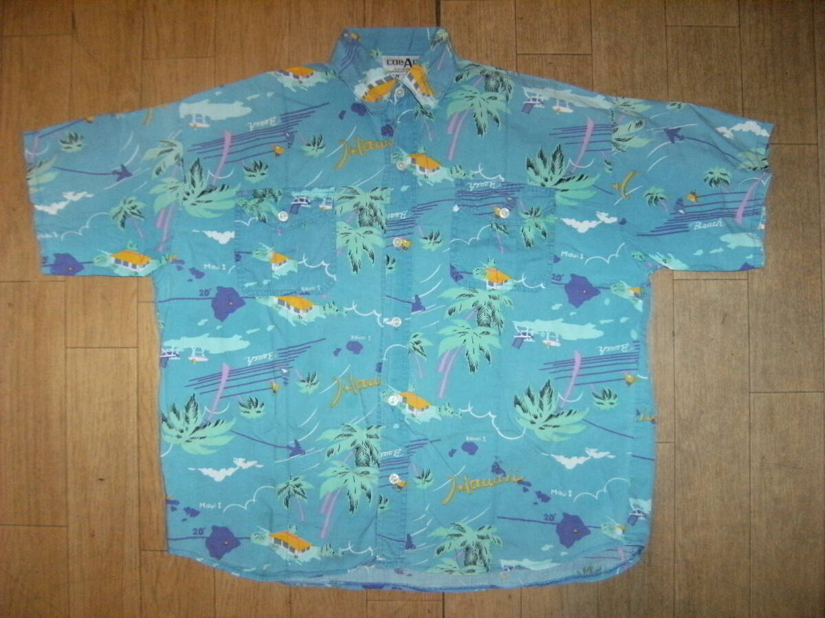 昭和レトロ★日本製★80年代★原宿系 HAWAII ハワイ 半袖シャツ アロハシャツ★アメカジ ロカビリー 不良 ヤンキー 暴走族 旧車 ディスコ 拍卖