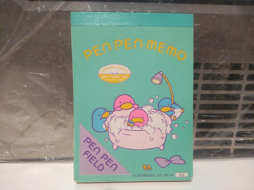 廃版★昭和レトロ★日本製★当時物 原宿系 ファンシー系 PENGUIN ペンギン PEN PEN FIELD メモ帳 ノート 落書き帳 筆記用具★放課後 学校拍卖