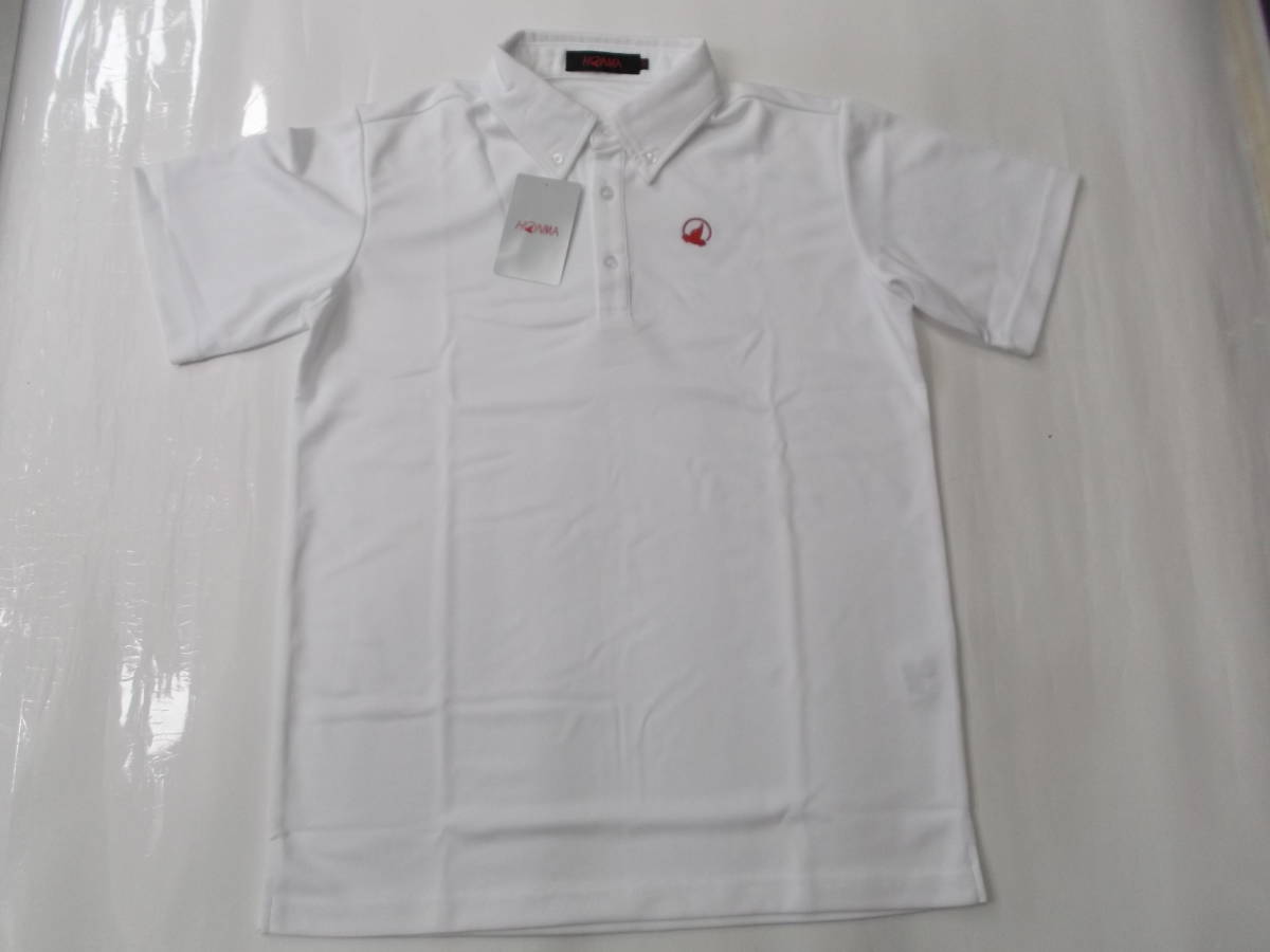 値下げ★新品★ホンマ・半袖ボタンダウン 白 L寸★拍卖