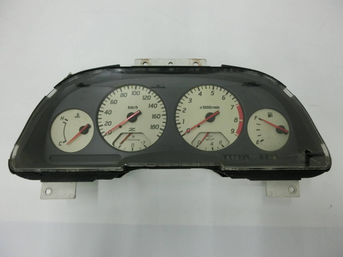 (BS0186)日産 フェアレディZ FAIRLADY Z32 純正 オプション品 後期 最終型 白 MT ターボー スピードメーター 中古 ~超希少美品拍卖