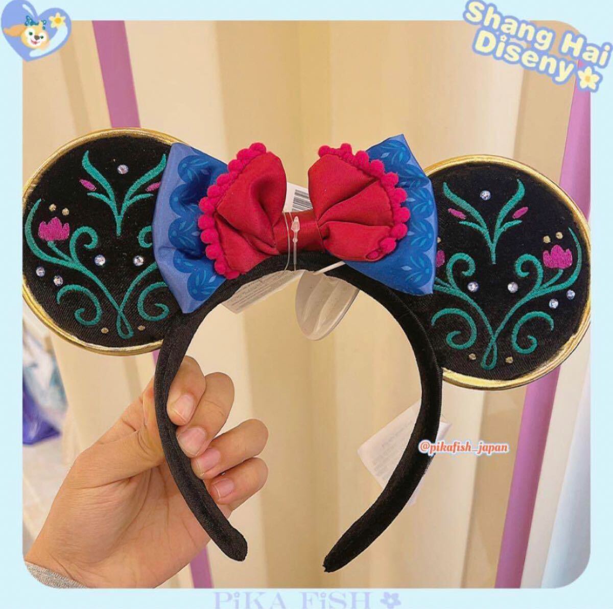 【現地購入☆正規品】アナ雪 アナと雪の女王 ミニー リボンカチューシャ 上海ディズニー拍卖