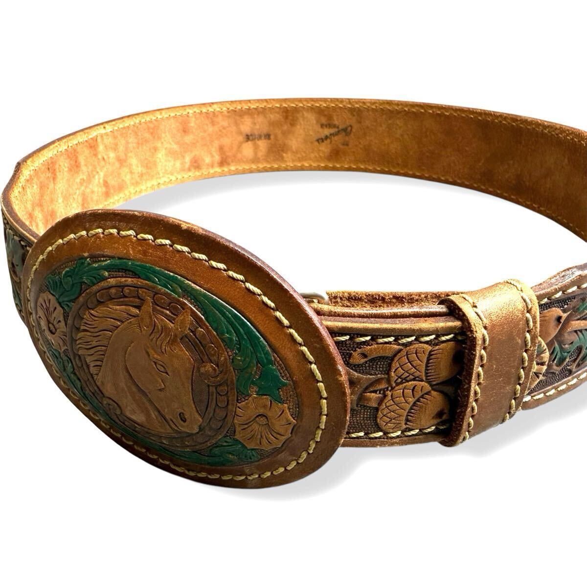 即決★chambers★30 カービングレザーベルト バックルベルト 本革 本皮 拍卖