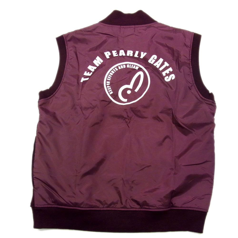 $ 美品 $ 希少■ PEARLY GATES パーリーゲイツ■ ハーフジップ スウェット素材■ ベスト ジレ■ 1 レディース M■ ボルドー■ ゴルフ 夏拍卖