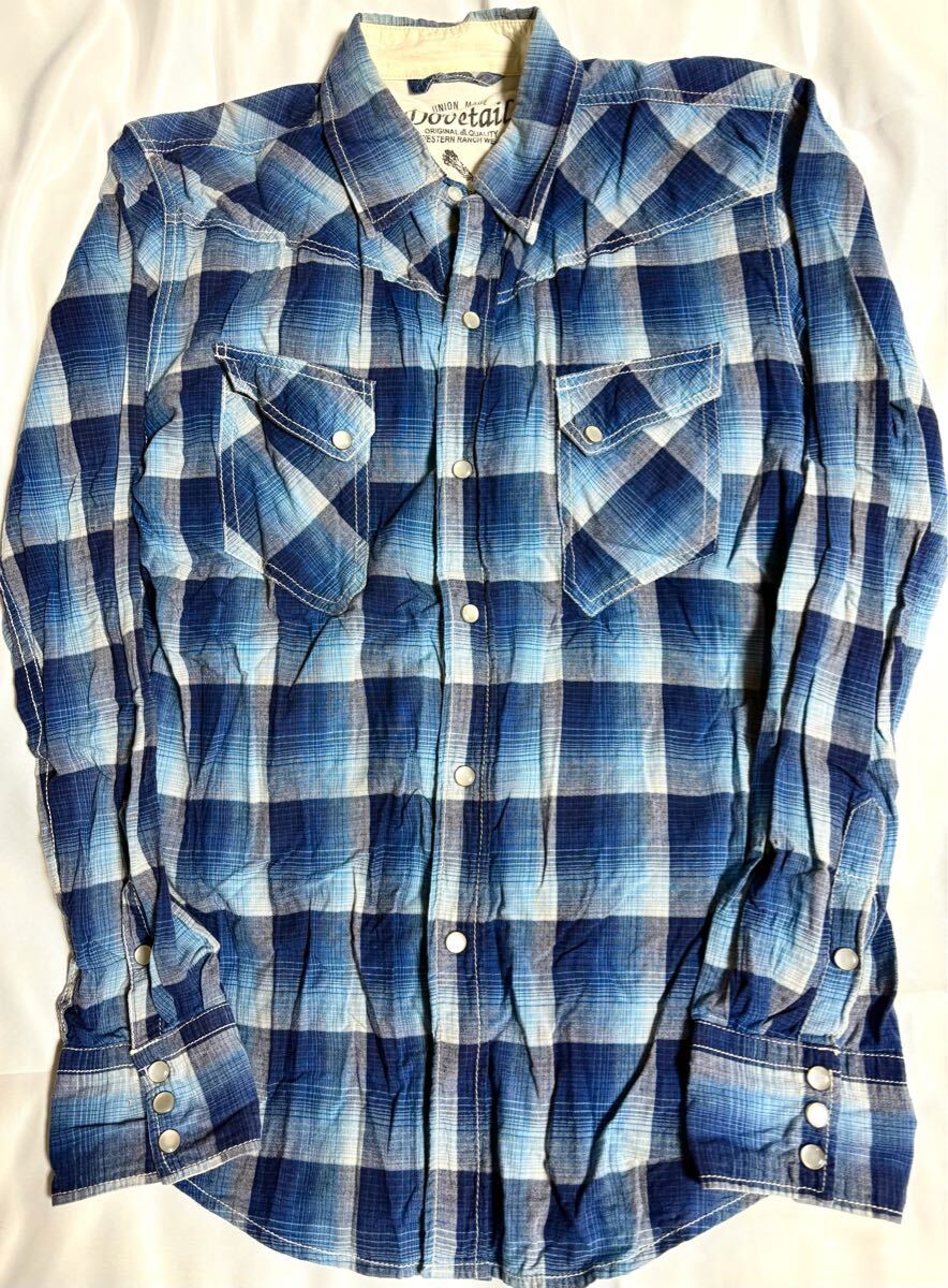 Dovetail コットン チェックウエスタンシャツ 長袖 M アメカジ拍卖