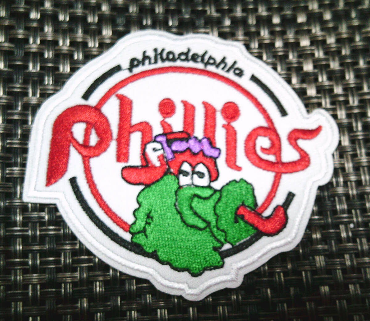 《白赤Ph緑萌キャラ》激萌◆新品MLBフィラデルフィア・フィリーズhillies 野球 ベースボール 刺繍ワッペン◆マスコット◎メジャーリーグ拍卖