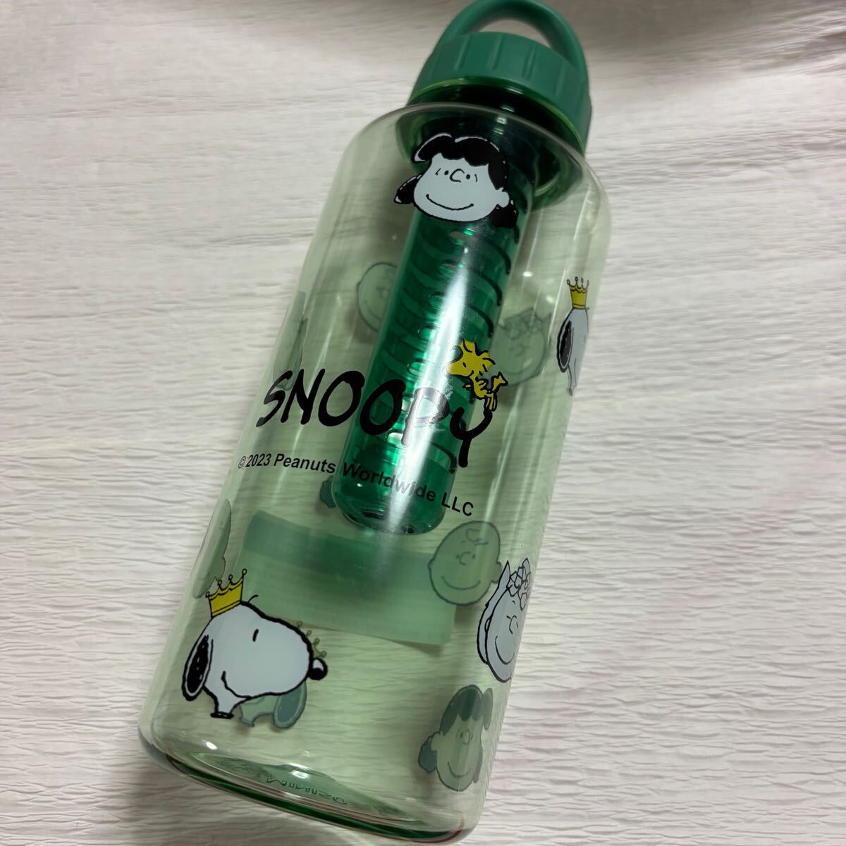 未使用 海外限定 スヌーピー SNOOPY フルーツインフューザー インフューズフルーツ ウォーターボトル タンブラー 容器 1000ml グリーン 緑拍卖