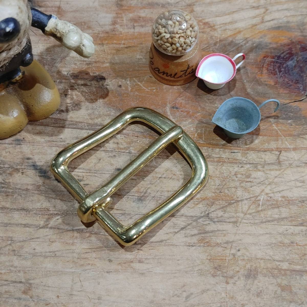 レザークラフト 真鍮金具 Brass D型バックル 内径32mm 1個拍卖