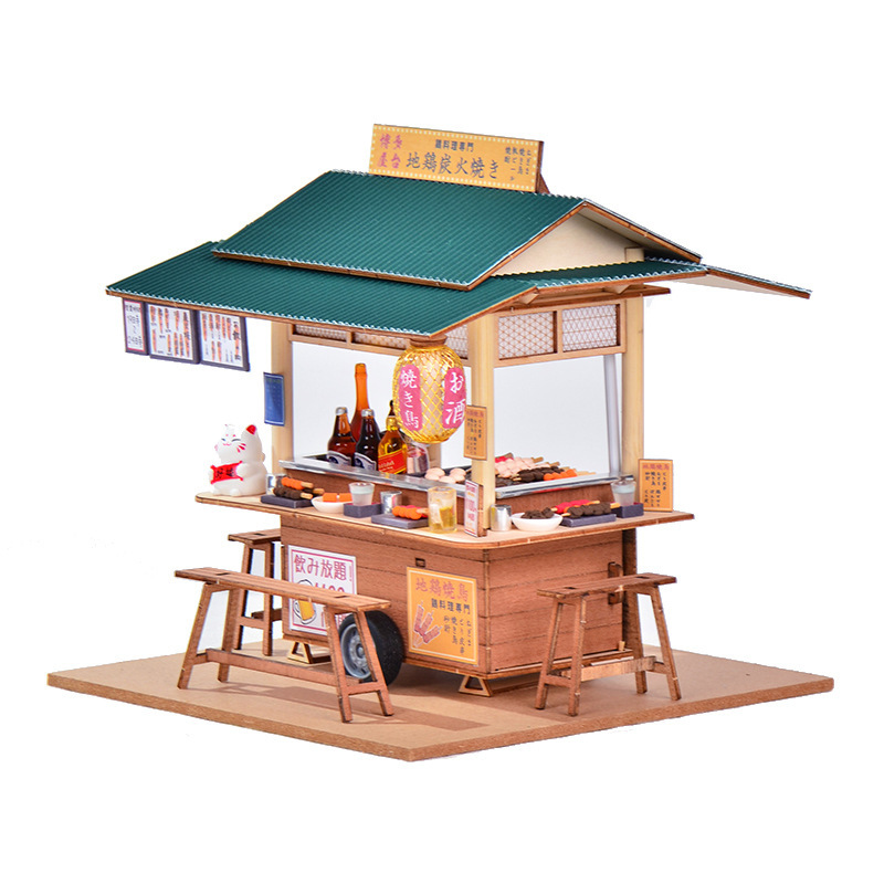 大人気上質DIY木製ドールハウスキット ミニチュアドールハウス 手作りおもちゃ DIY風景 ミニカットショップ拍卖