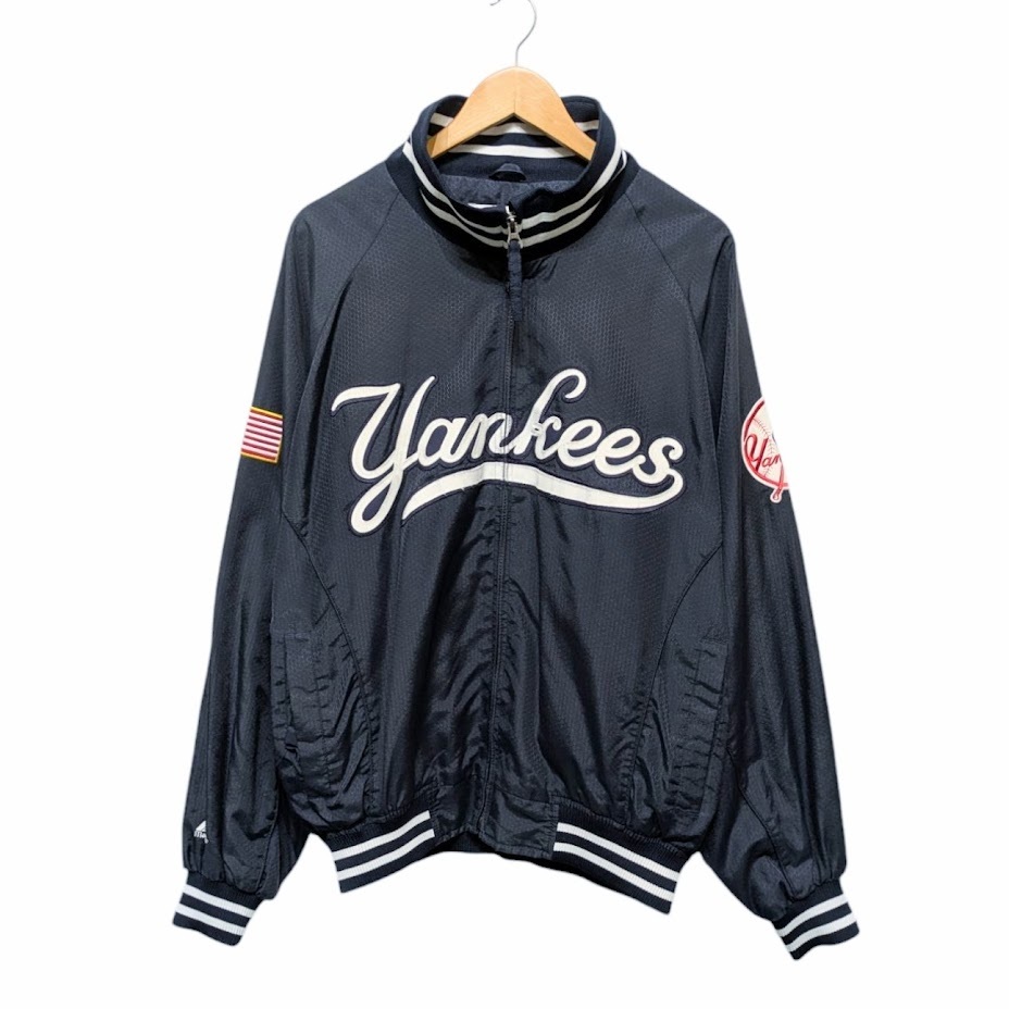 Majestic NEW YORK YANKEES マジェスティック ヤンキース スタジャン アワードジャケット ブルゾン ネイビー サイズ L拍卖