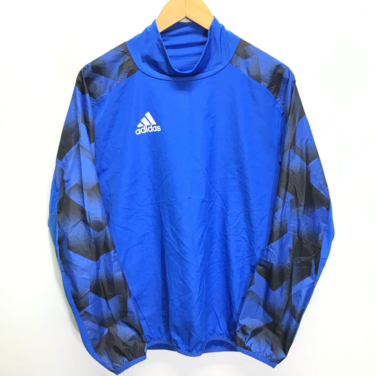 サッカーやフットサルに◎【adidas】アディダス ピステ アウター ナイロンジャケット ウィンドブレーカー プルオーバー ブルー S /Y28979ii拍卖