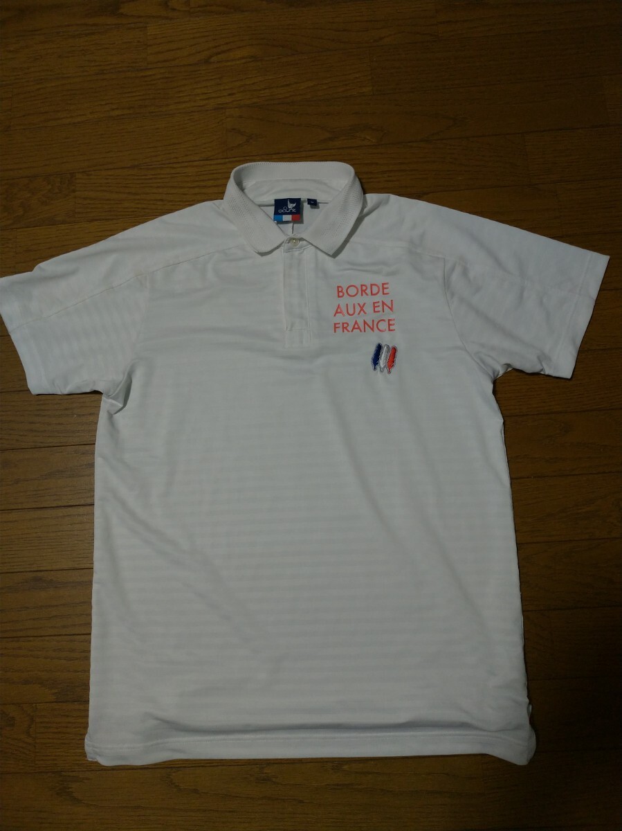 oclunic ハーフジップ 半袖ポロシャツ Mサイズ BORD AUX EN FRANCE メンズ 白 吸汗速乾ドライ 春夏拍卖