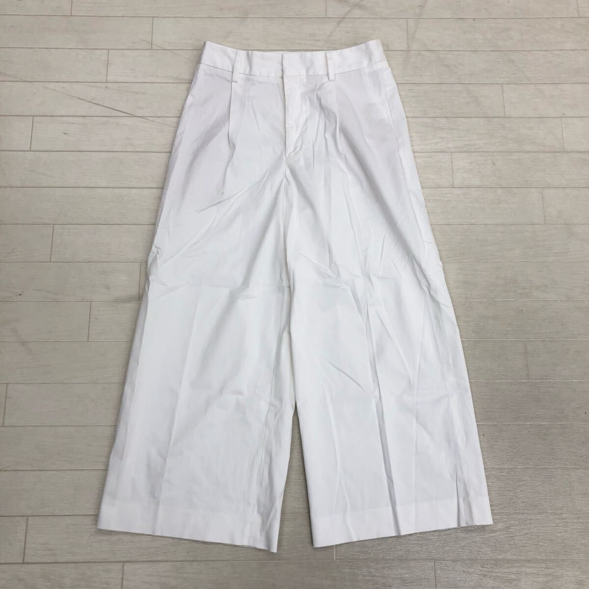 1722〓 ②UNITED ARROWS TOKYO ユナイテッドアローズ ワイドパンツ レディース サイズ34 ホワイト ボトムス ロングパンツ カジュアル拍卖