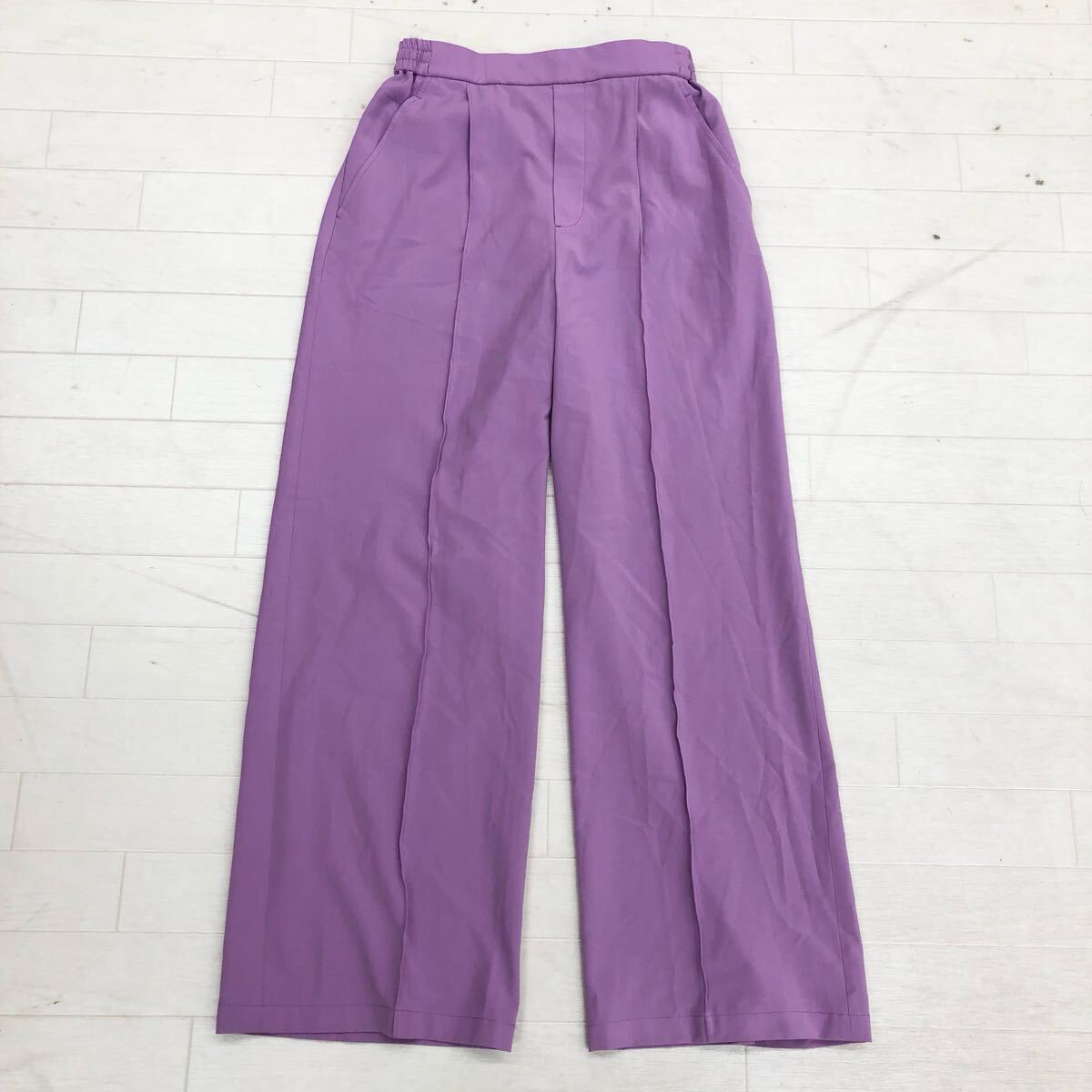 1725〓 glr GREEN LABEL RELAXING グリーンレーベルリラクシング イージーパンツ レディース サイズ34 パープル ユナイテッドアローズ拍卖